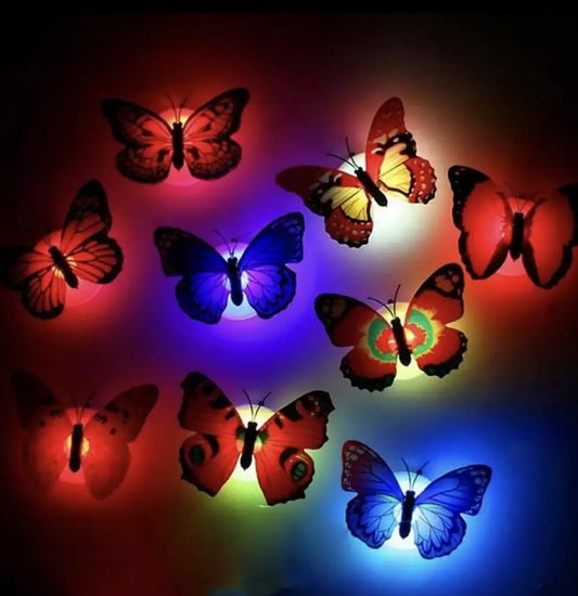 6 pcs LED Butterfly Night Light Color Changing Light Lamp Beautiful Home Decorative Wall Nightlights Glow In The Dark Led Butterfly Night Light Led Color Changing For Kids Room